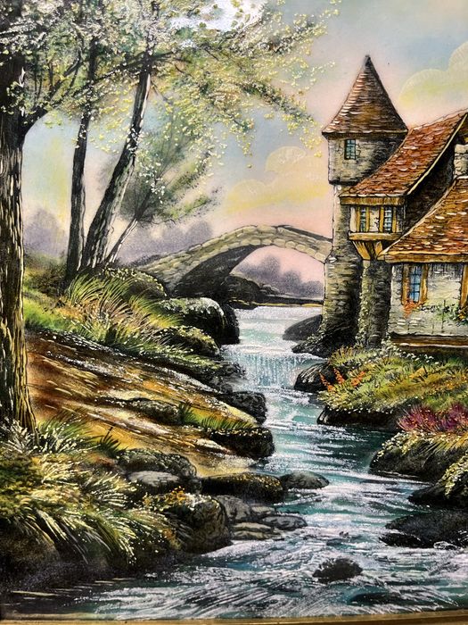 Картина-емайл на медна основа,Лимож,Франция