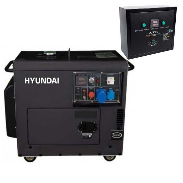 Generator de curent monofazat diesel Hyundai DHY6001SE 5kW 230V cu ATS