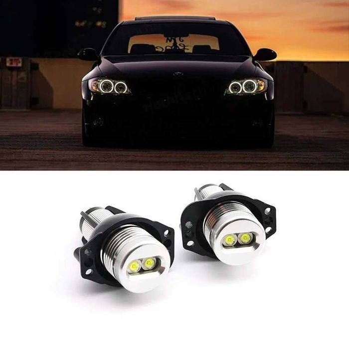 Set LED Canbus Angel Eyes lumina alba BMW Seria 3 E90 E91 NFL cu xenon