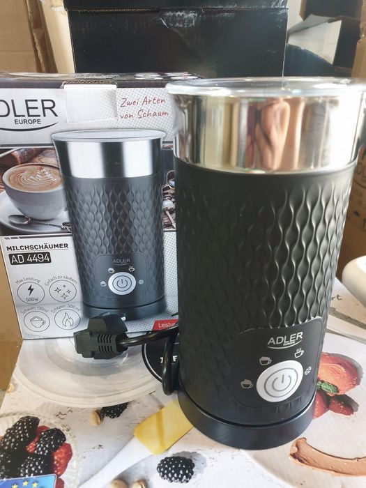 Cana spumare lapte Adler AD 4494B, acoperire antiaderenta, Negru/Inox