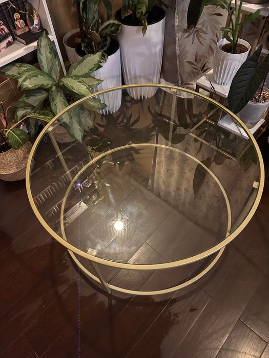 Masa sufragerie / masuta cafea metal si sticla