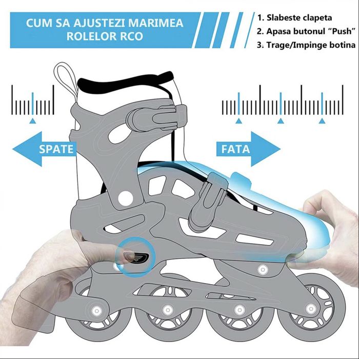 Role copii R01 cu 4 roti cu lumini