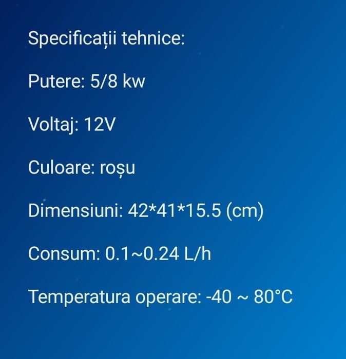 Sirocou VEVOR 5kW-8kW  Diesel  FACTURA GARANTIE Incalzitor valiza soba