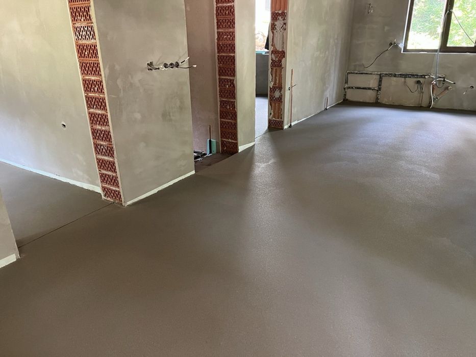 Машинна подова замазка, шлайфан и щампован бетон, турбозолни мазилки