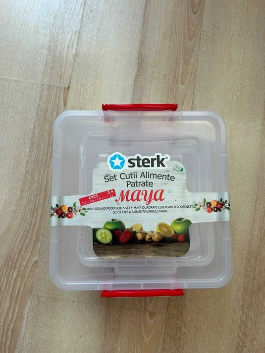 Комплект кутии за храна – 4 бр. – 8 € Нови, с щипки.