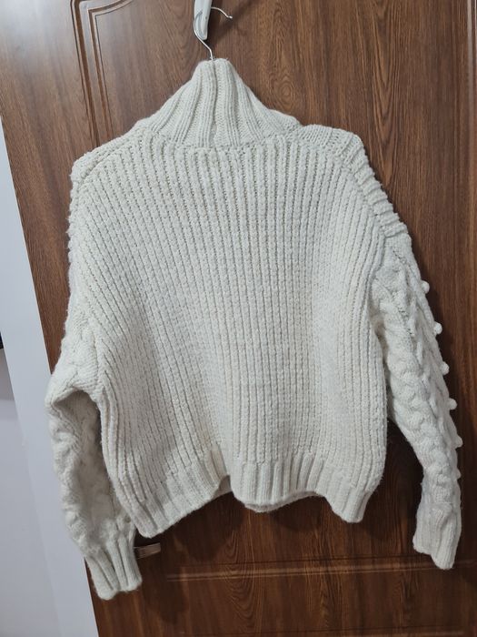 Pulover Alb Zara
