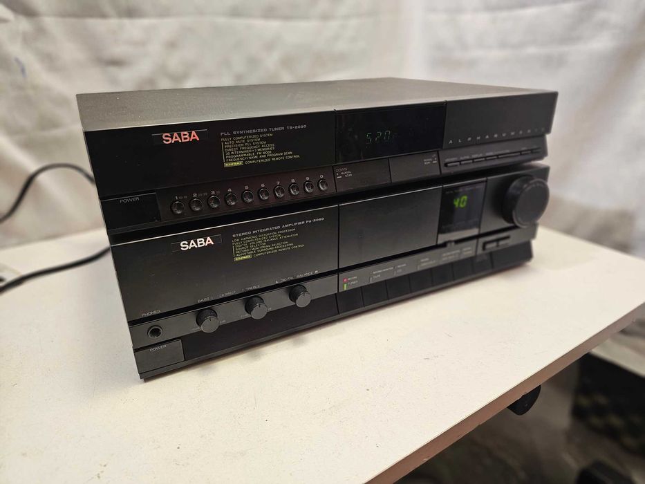 Linie Audio Saba Amplificator PA 2060 si Tuner TS 2030 Display Verde Phono