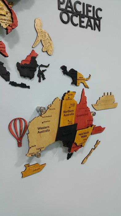 3D Yog‘och Dunyo Xaritalari, 3d karta mira, 3д карта мира