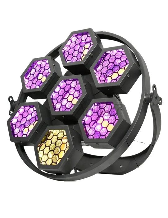 Set 2 Lumini Cob Retro floare 7 x 50W dj formații rbg gold