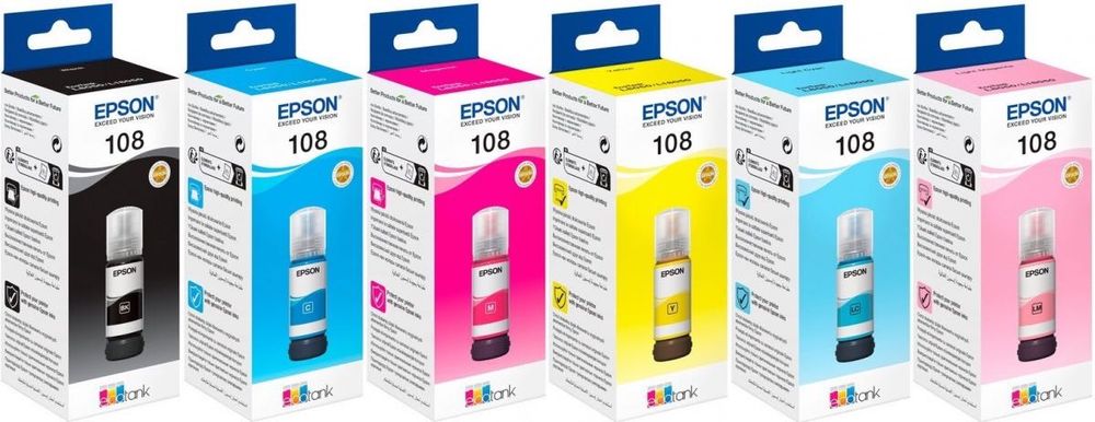 Оригинальные чернила Epson 103, 101, 108, 115, 110, 112,