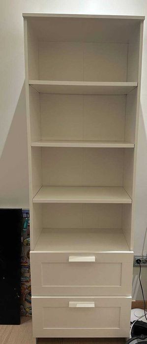 Бяла библиотека / шкаф с рафтове и чекмеджета – като нов