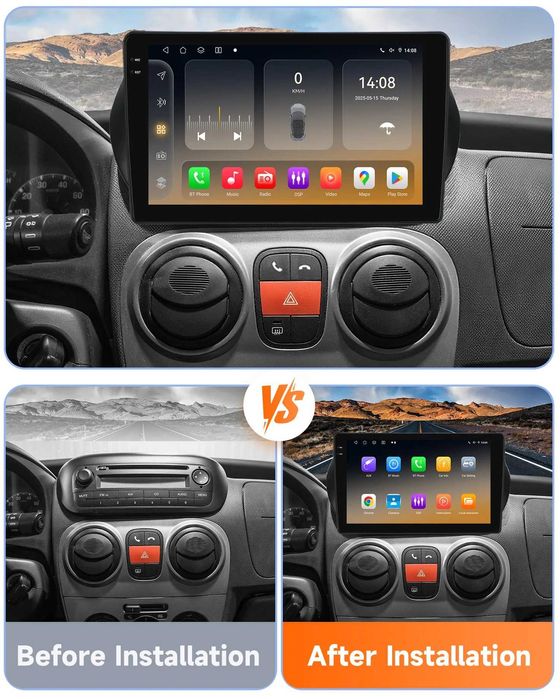 Мултимедия 10″ Android 14 за PEUGEOT BIPPER TEPPE CARPLAY навигация RDS DSP GPS