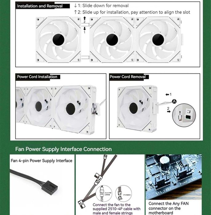 Set 3 ventilatoare TZMRIT Interstellar V1 120mm RGB ARGB PC Fan