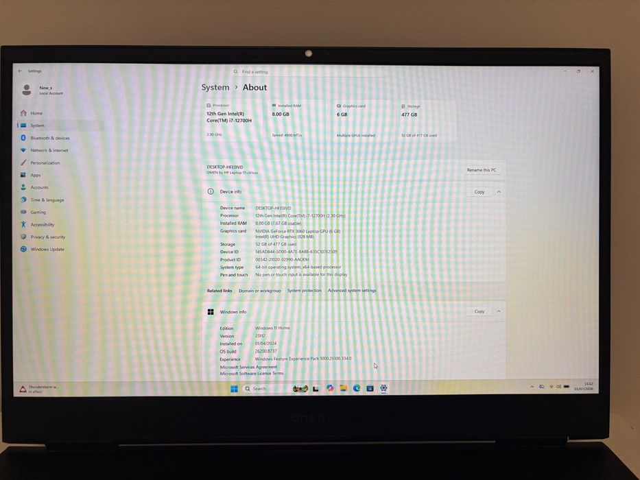 Laptop Gaming HP OMEN 17-ck1502na - i7-12700H, RTX 3060 6GB, 144Hz