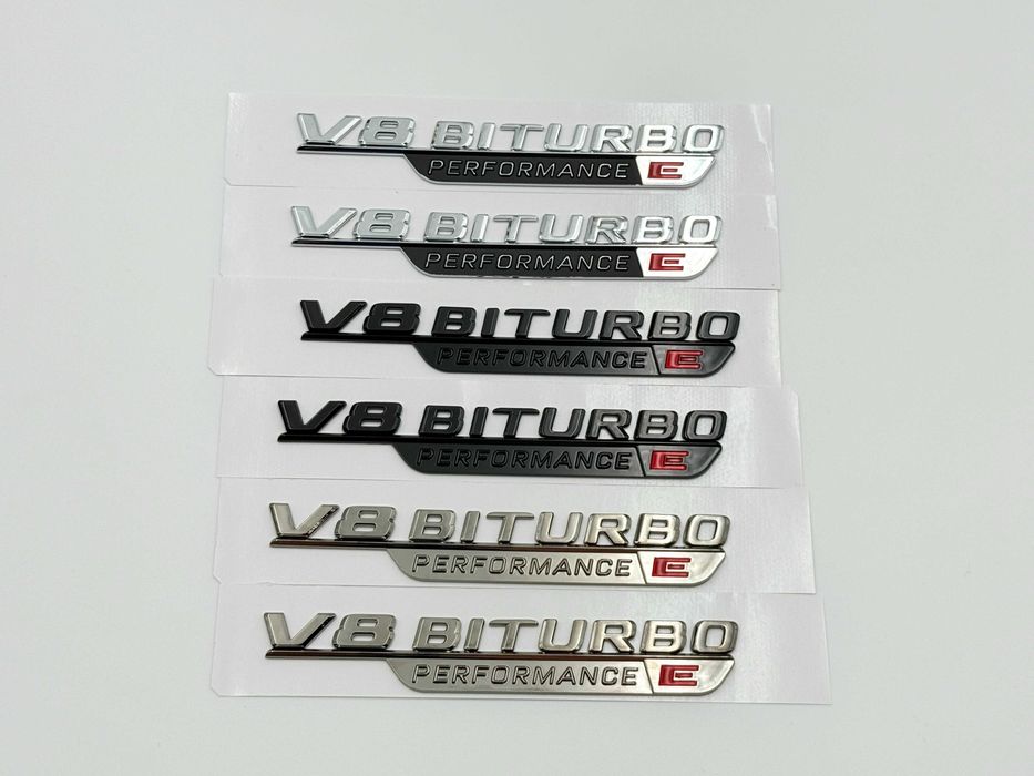 Set Embleme Compatibile Mercedes V8 Biturbo E Performance aripa