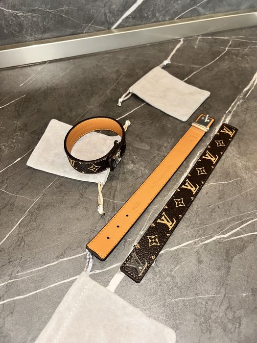 LV Луксозна Monogram гривна – Черна / Кафява – Топ модел