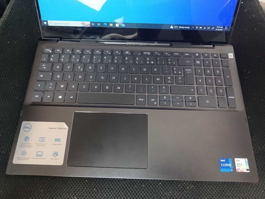 Laptop Proiectare 4k touch Dell 7506 2in1 I7-1165, Video dedicat Intel Iris Max, 16Gb ram , 255 ssd