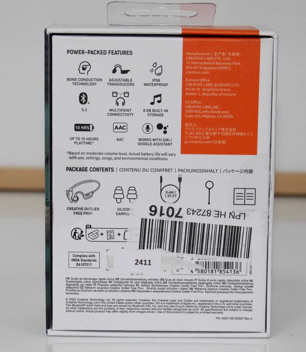 Слушалки Creative Outlier Free Pro +