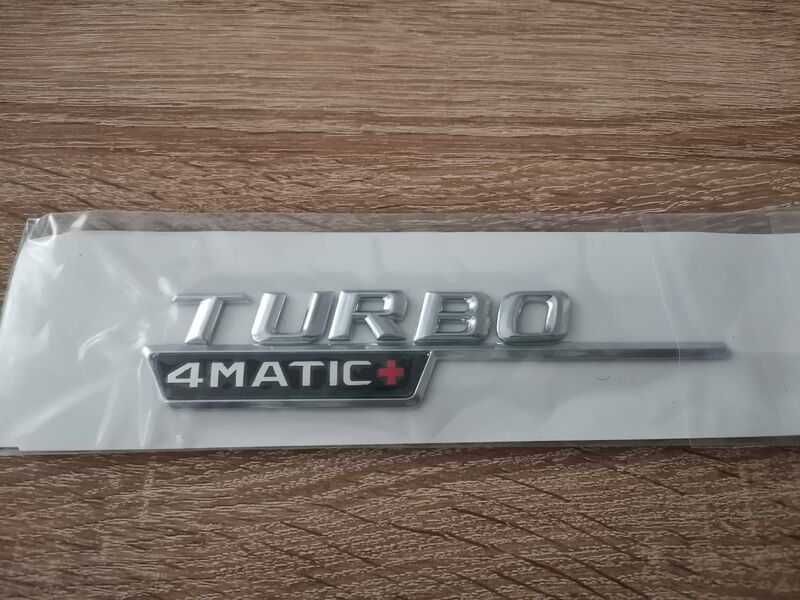 сребрист надпис емблема Mercedes Benz Мерцедес Бенц Turbo 4Matic Plus