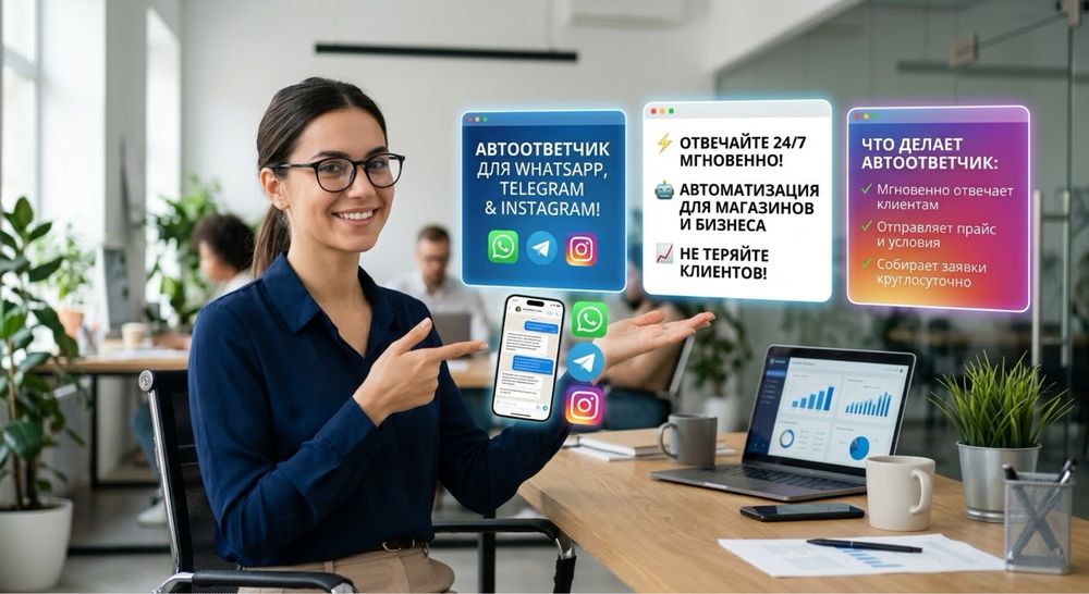 Автоответчик 24/7 под ключ,whatsapp,telegram и т.д