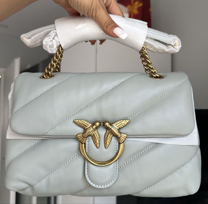 Pinko love classic puff grey shoulder