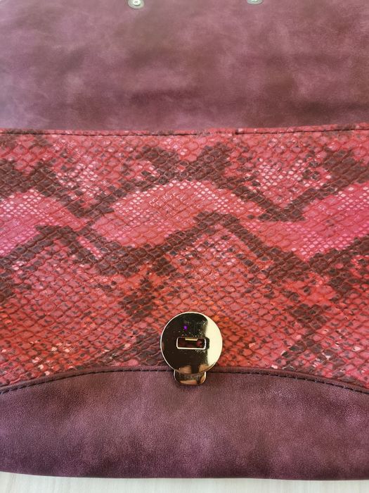 Чанта-плик Бордо и принт