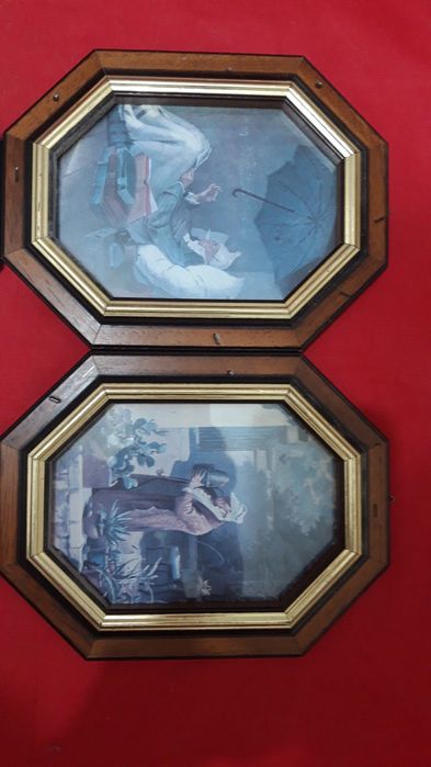 -Tablouri vechi --4 buc  -litografie