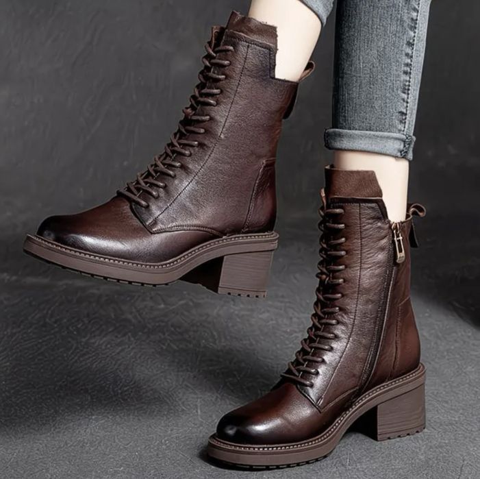 Кожанные сапожки весна-осень