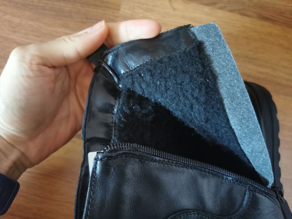 Botine de piele imblanite