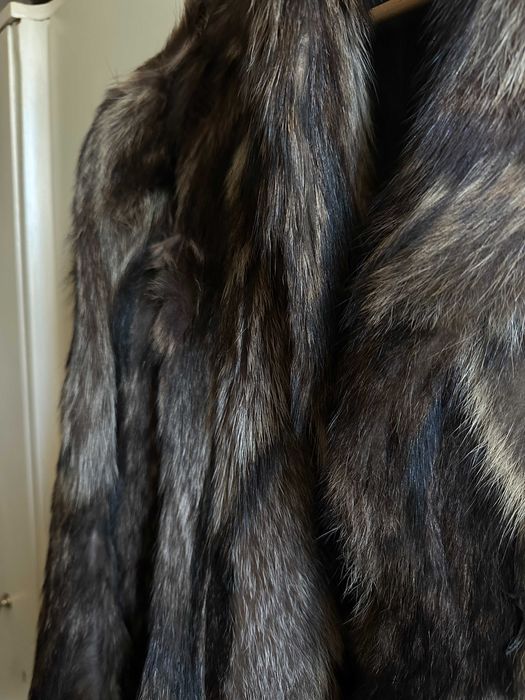Дълго палто от естествен косъм