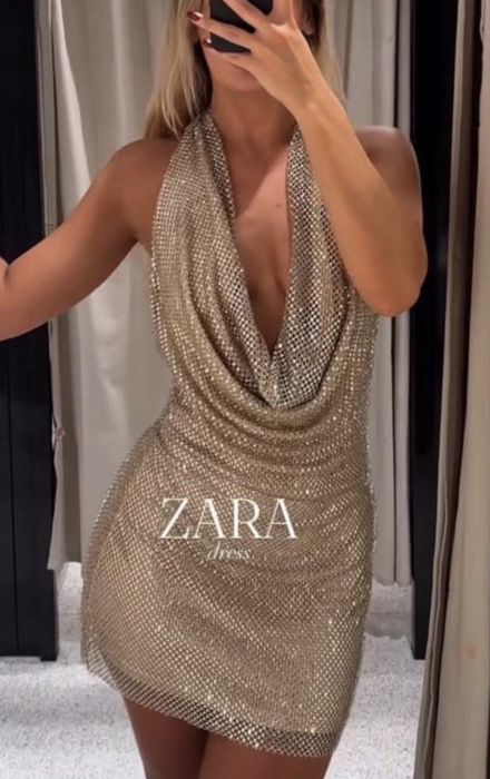 Златна рокля зара