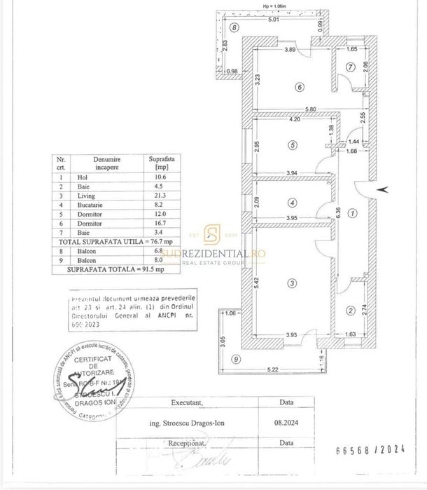 Apartament decomandat 3 camere, disponibil imediat, etaj 2/10