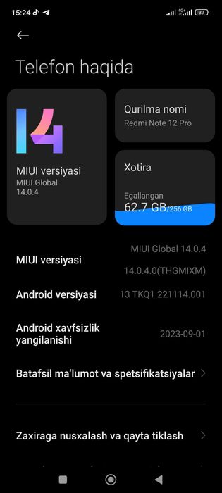 Redmi note 12 pro holati ideal hali yanggi