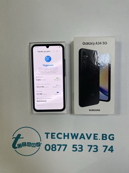 Samsung Galaxy A34 5G 128GB Awesome Graphite, втора употреба