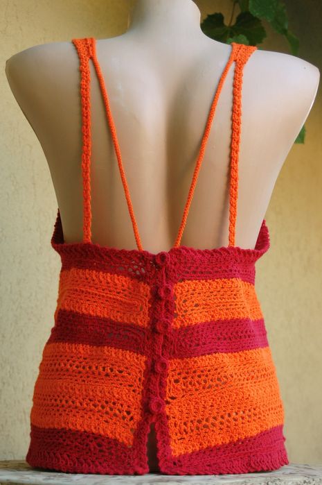 ~top.damă.orange~hand.made~unicat~