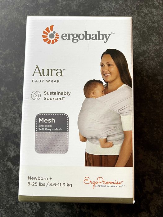 Ergobaby Слинг за бебе Aura marama Sustainable Mesh Soft Grey