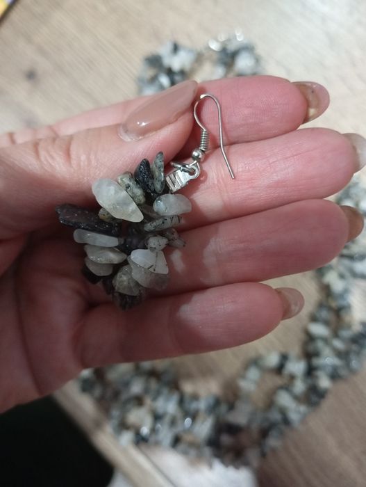 Комплект с натурального  агата