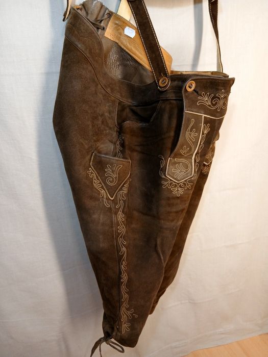 Pantaloni Oktoberfest Lederhose bavarezi vintage