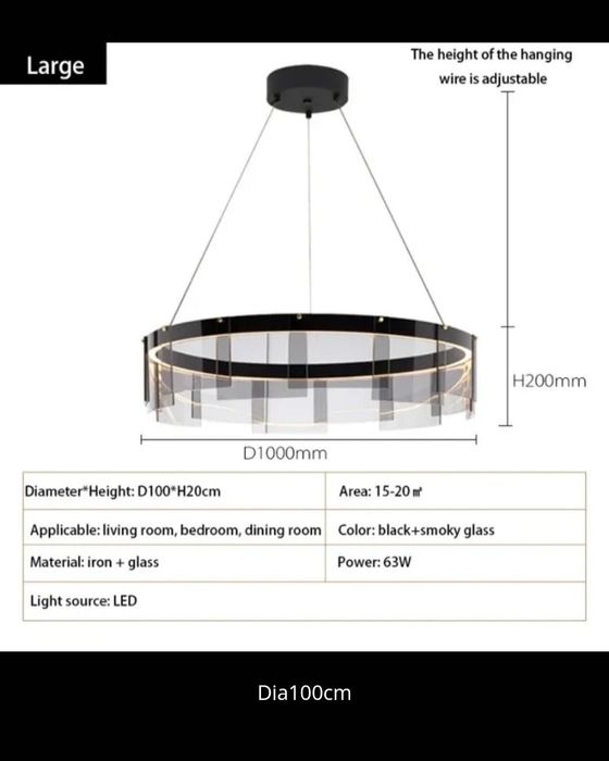 Стъклено осветително тяло за таван с диаметър 1000 см!