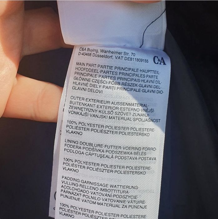 Geacă 10 ani de iarnă groasă băieți, nouă cu etichetă – C&A, 140