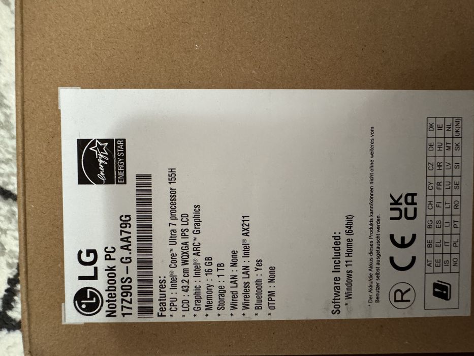 Laptop notebook LG Gram core ultra 7