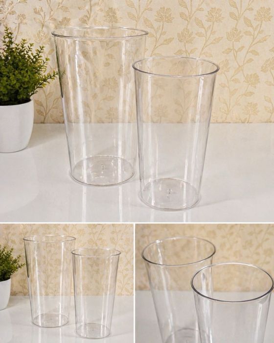 Набор пластиковых ваз 2 шт — лёгкие, прочные, не бьются