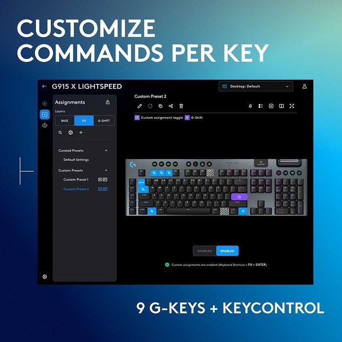 Tastatura Gaming Wireless Mecanica LOGITECH G915 X Linear BT RGB Noua