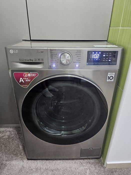 Mașină de spălat rufe LG F4WN609S2T, Slim, 9 kg, 1400 RPM, Motor Direct Drive, Argintie - Baia Mare