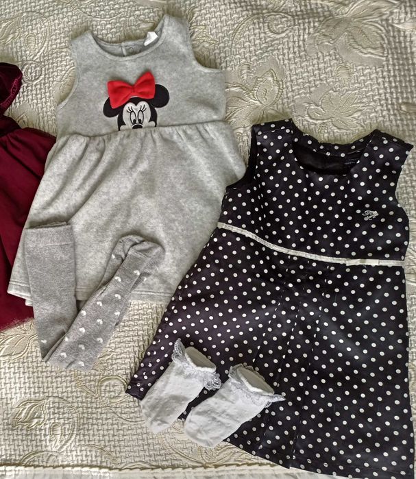 Рокля комплект боди тренч дънки 86 см H&M,George,Koton,Zara,Garanimals