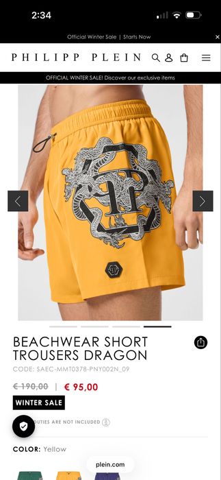 Philipp plein shorts dragon