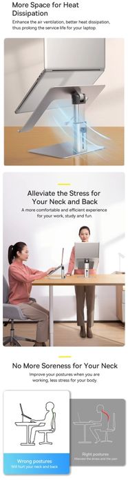 Baseus Metal Adjustable Laptop Stand складная подставка для ноутбука