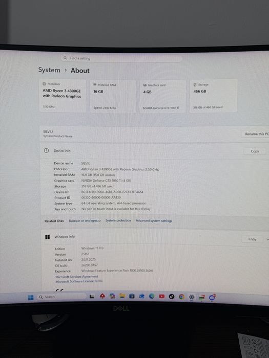 PC Gaming Entry Level / Office - Ryzen 3 4300GE, 16GB RAM, GTX 1050 Ti 4GB, SSD M.2