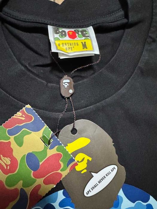 Bape T-shirt Black Blue Head
