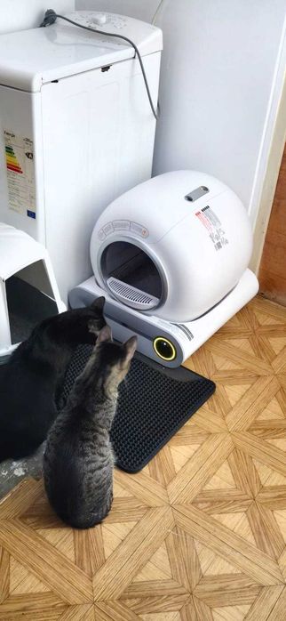 Litieră automată smart pisici 65L + 9L, WiFi, autocurățare, aplicație